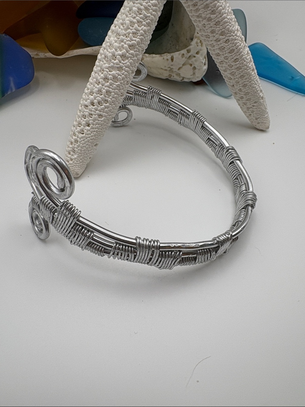 Handcrafted Silver Wire Cuff Bracelet